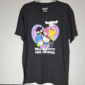 Sanrio Hello‎ Kitty and Friends T-Shirt, Black, Unisex Size Large